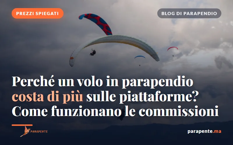 Perché un volo in parapendio costa di più sulle piattaforme? Ecco come funzionano le commissioni